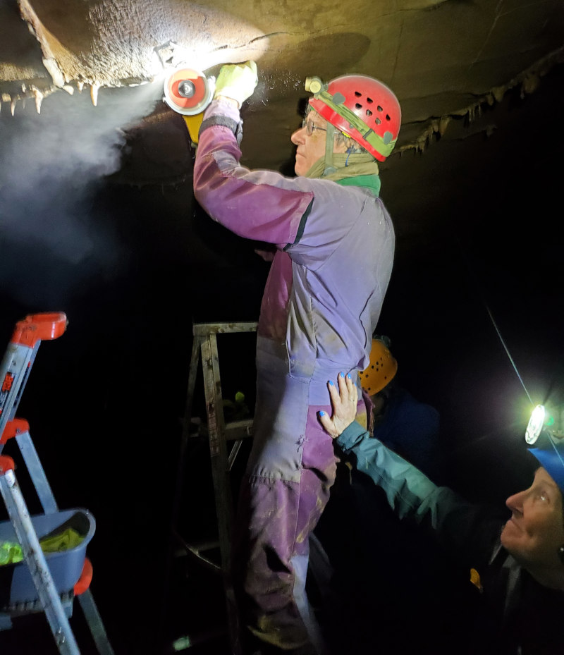 CRF Members (and husband and wife) extract a fosilized shark brain case under a paleontology research permit. 